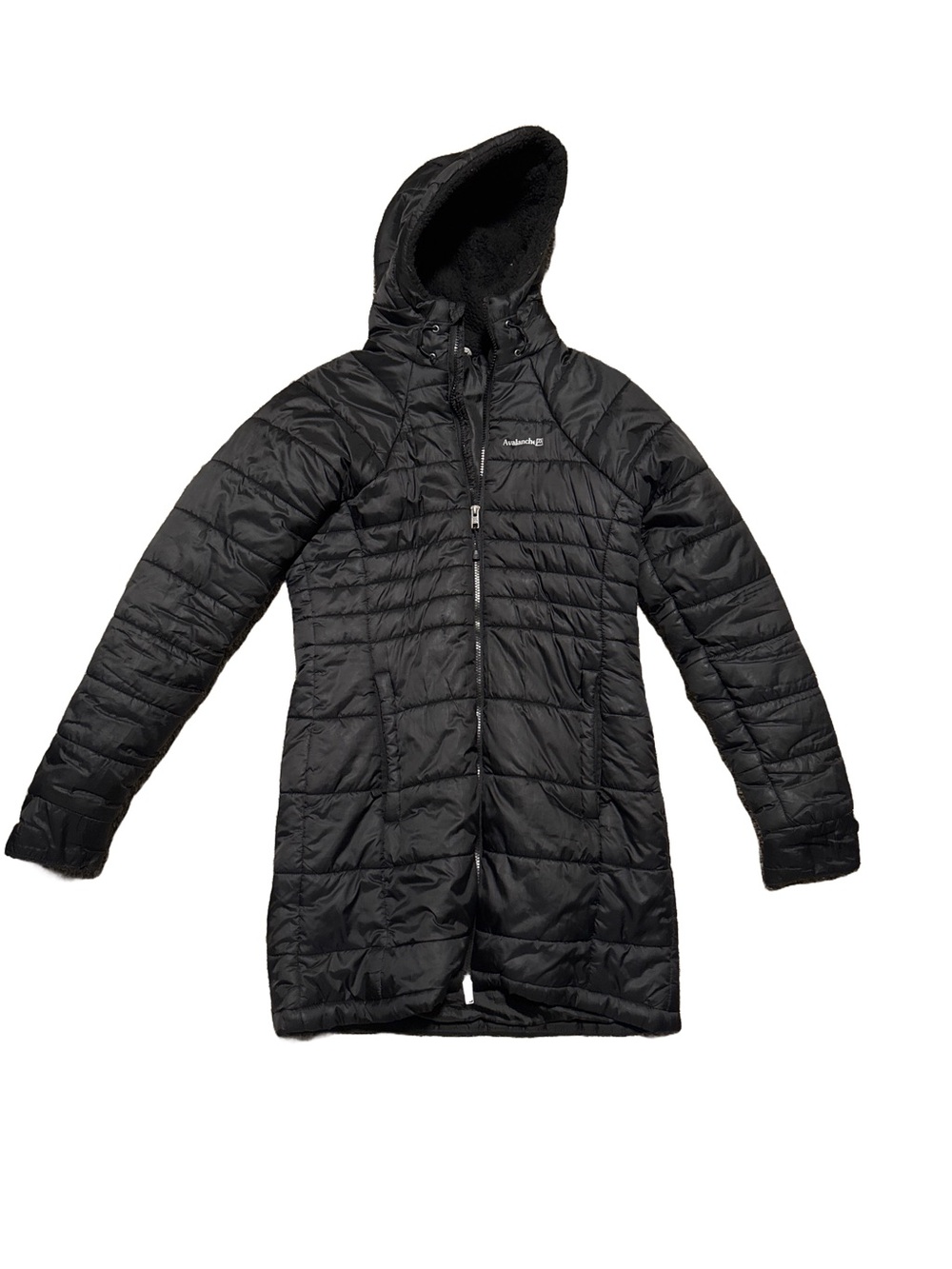 Avalanche Black Hooded Women’s Puffer Coat